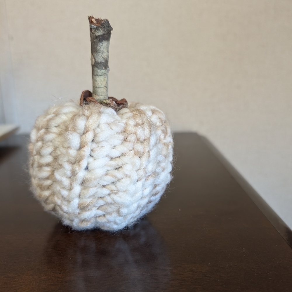 Handcrafted Cream and Brown Crochet Pumpkin Decor